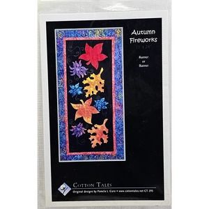 Autumn Fireworks Runner Banner Cotton Tales Curo 23x44 UNCUT
